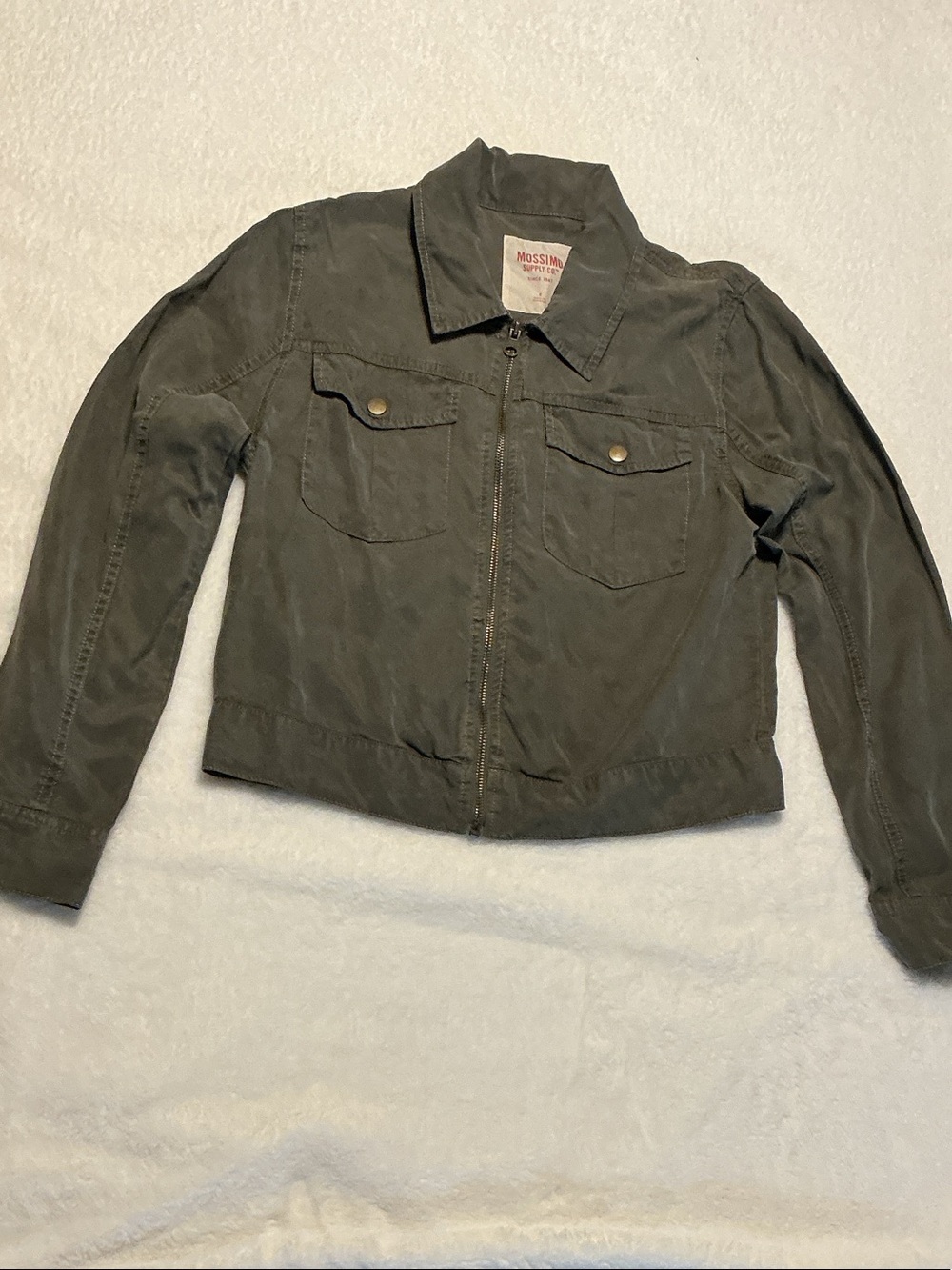 Mossimo Supply Co. Olive Utility Zip-Front Women's Jacket